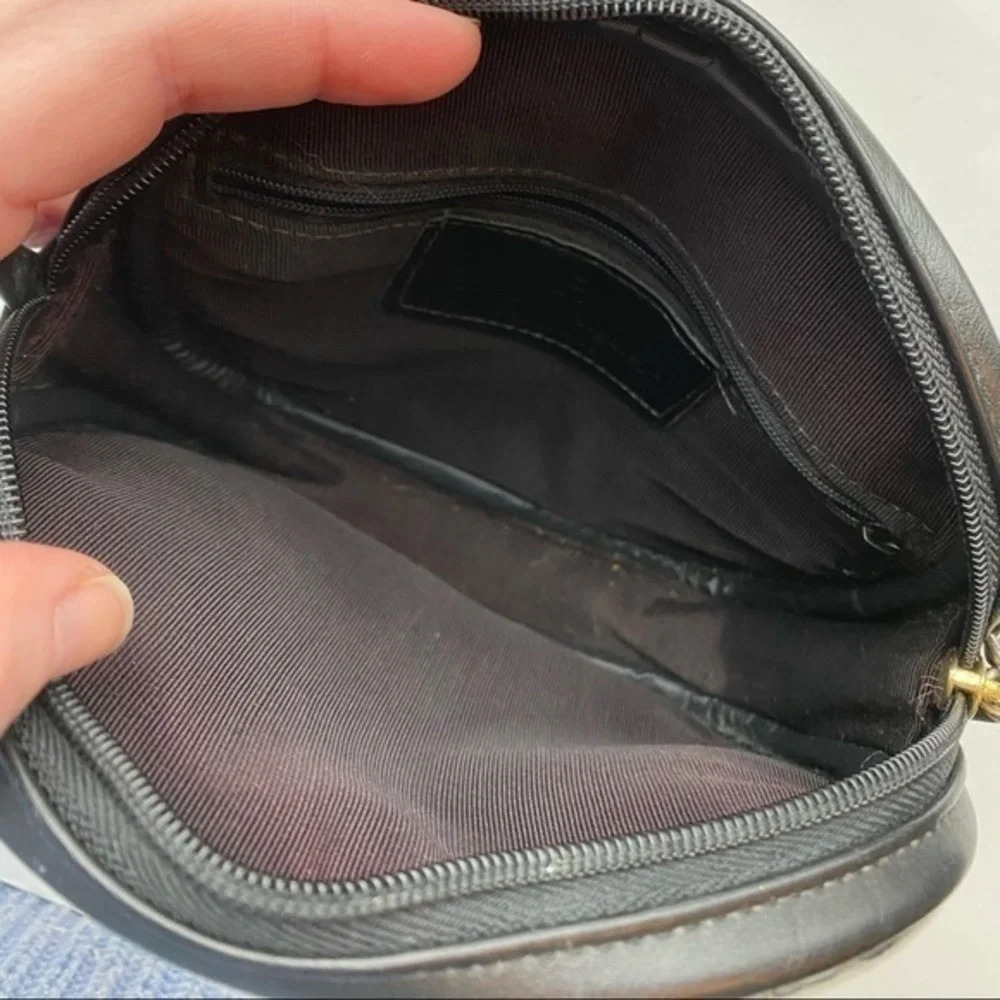 Etienne Aigner • Black Leather-Style Crossbody Purse - Picture 2 of 6
